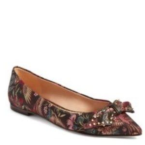 GUC Sam Edelman Raisa studded bow brocade ballet flats
